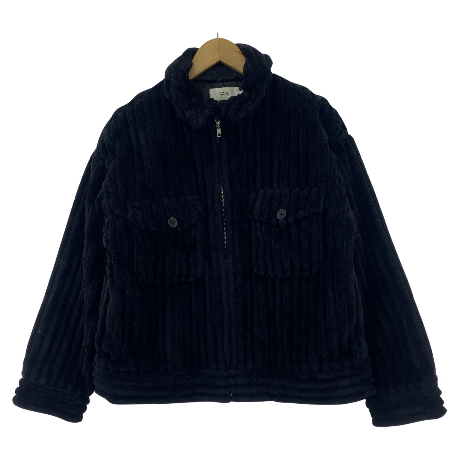 AZUL ファー付き　クロップドジャケット ブラック AZUL ファー付きクロップドジャケット ブラック