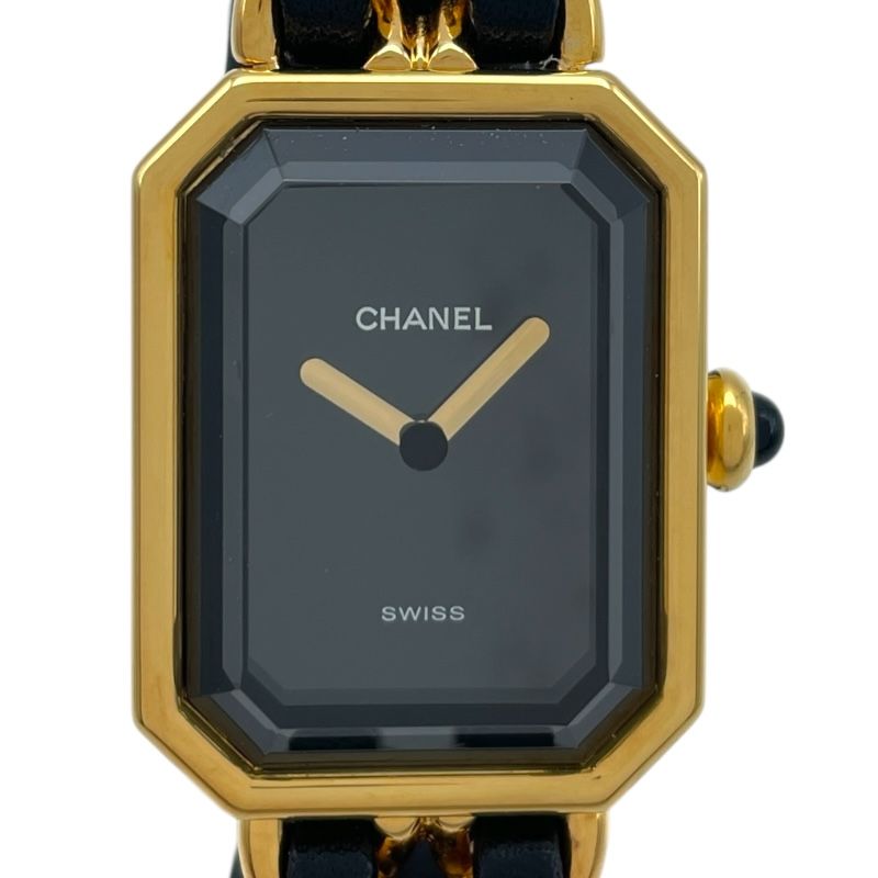 シャネル CHANEL プルミエール S H0001 ブラック GP×革ベルト クオーツ レディース 腕時計
