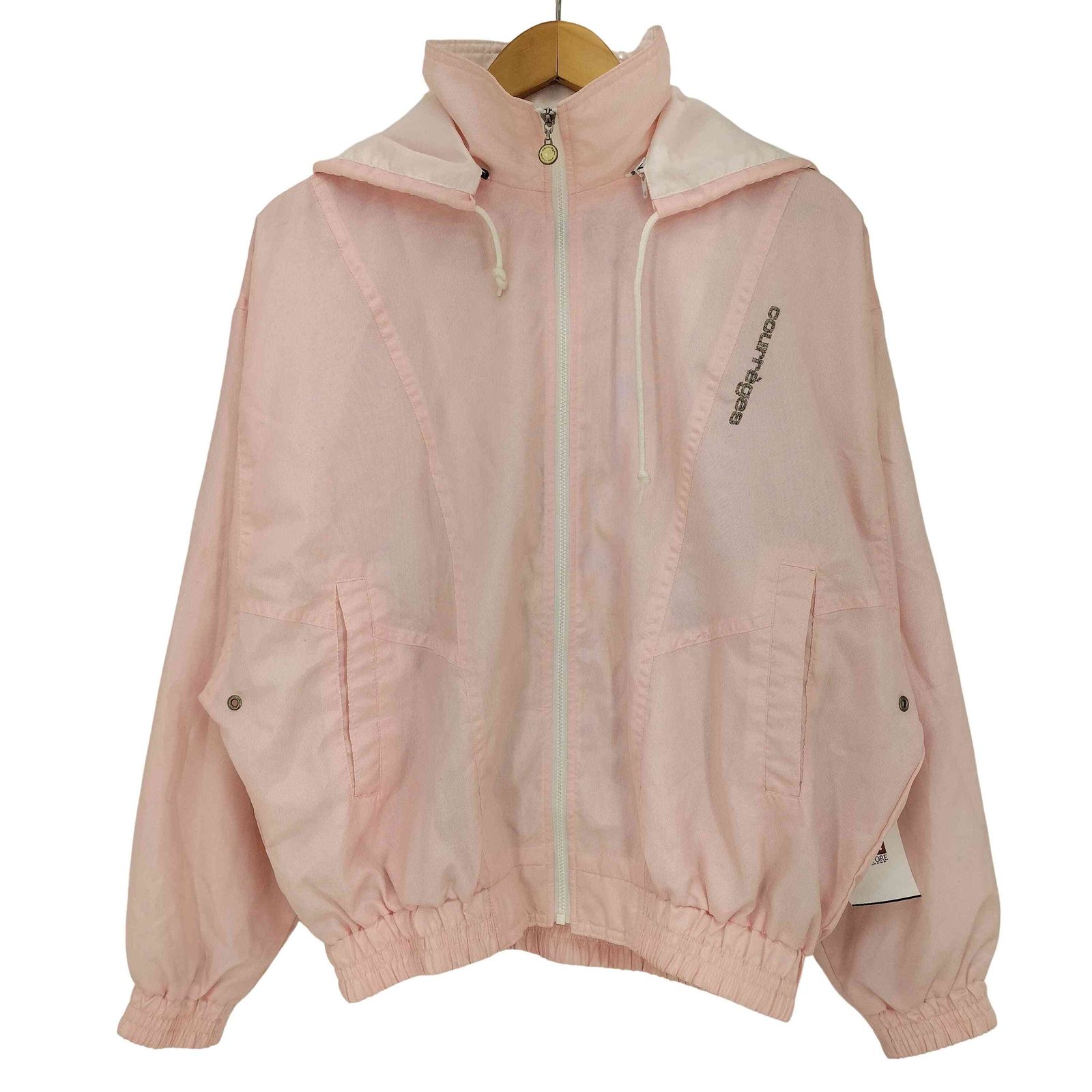 クレージュ courreges フード着脱可 ロゴ刺繍 ジップアップ