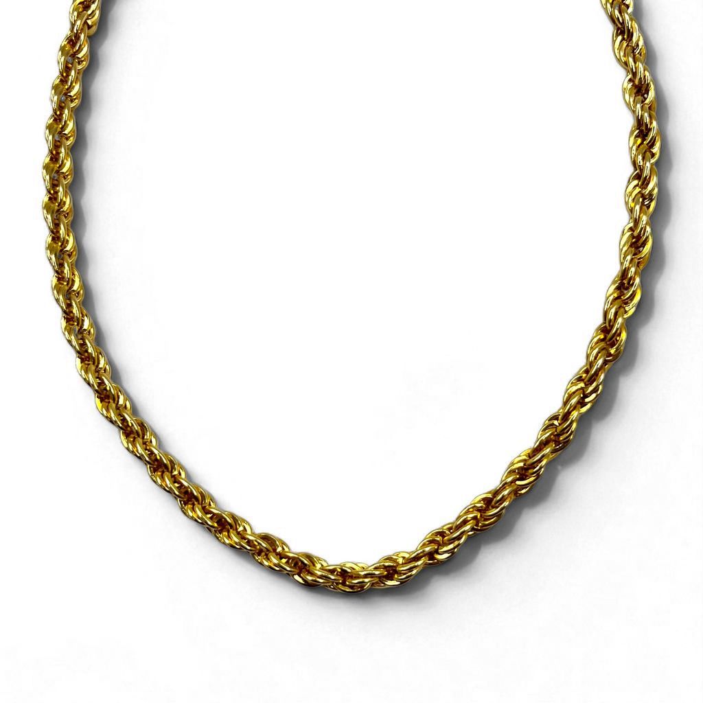 Vintage Gold Plated Necklace イタリア製 ツイストチェーン