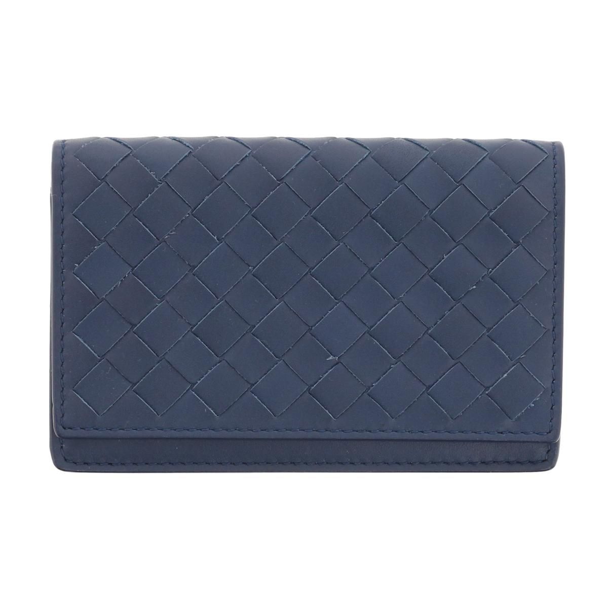 BOTTEGA VENETA ボッテガヴェネタ ｶｰﾄﾞｹｰｽ 名刺入れ 財布 小銭入れ|コインケース Navy 133945 used AB