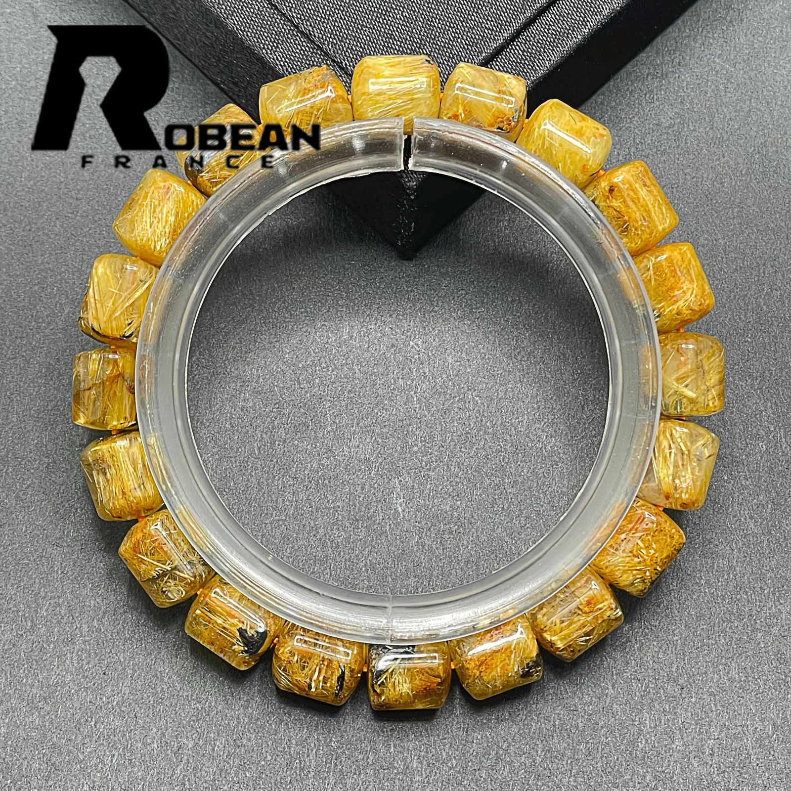 在庫切れ 逸品 EU製 定価6万円ROBEAN・極!極満針ルチルクォーツブレスレット パワーストーン 天然石 綺麗 金運 お守り プレゼント ギフト 貴重 8.8*9.8mm 1001G1051