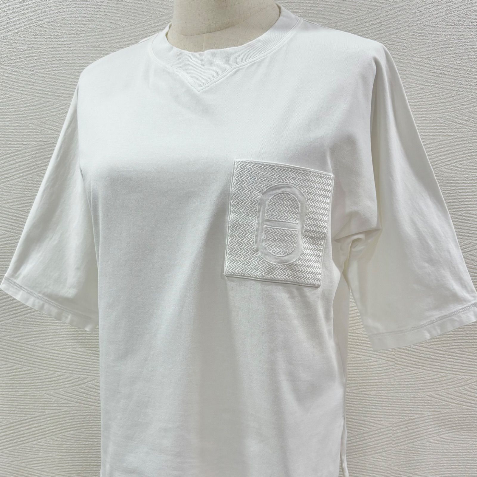 エルメス Tシャツ ポケット刺繍 36 HERMES 【新品同様】エルメス