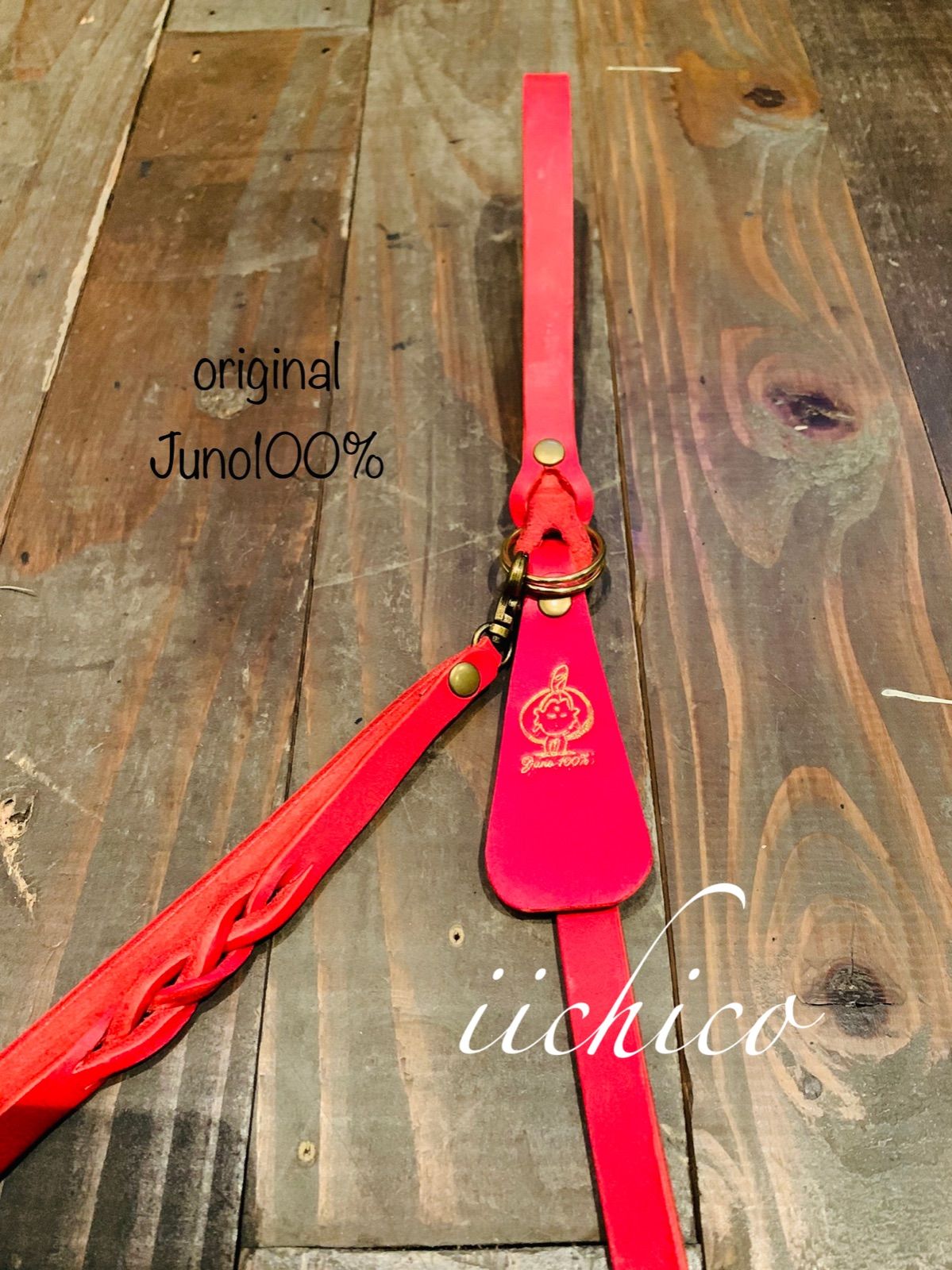 犬用 本革リード＆ハーネス＆ハンドフリーベルト3点SET❣️All RED革 