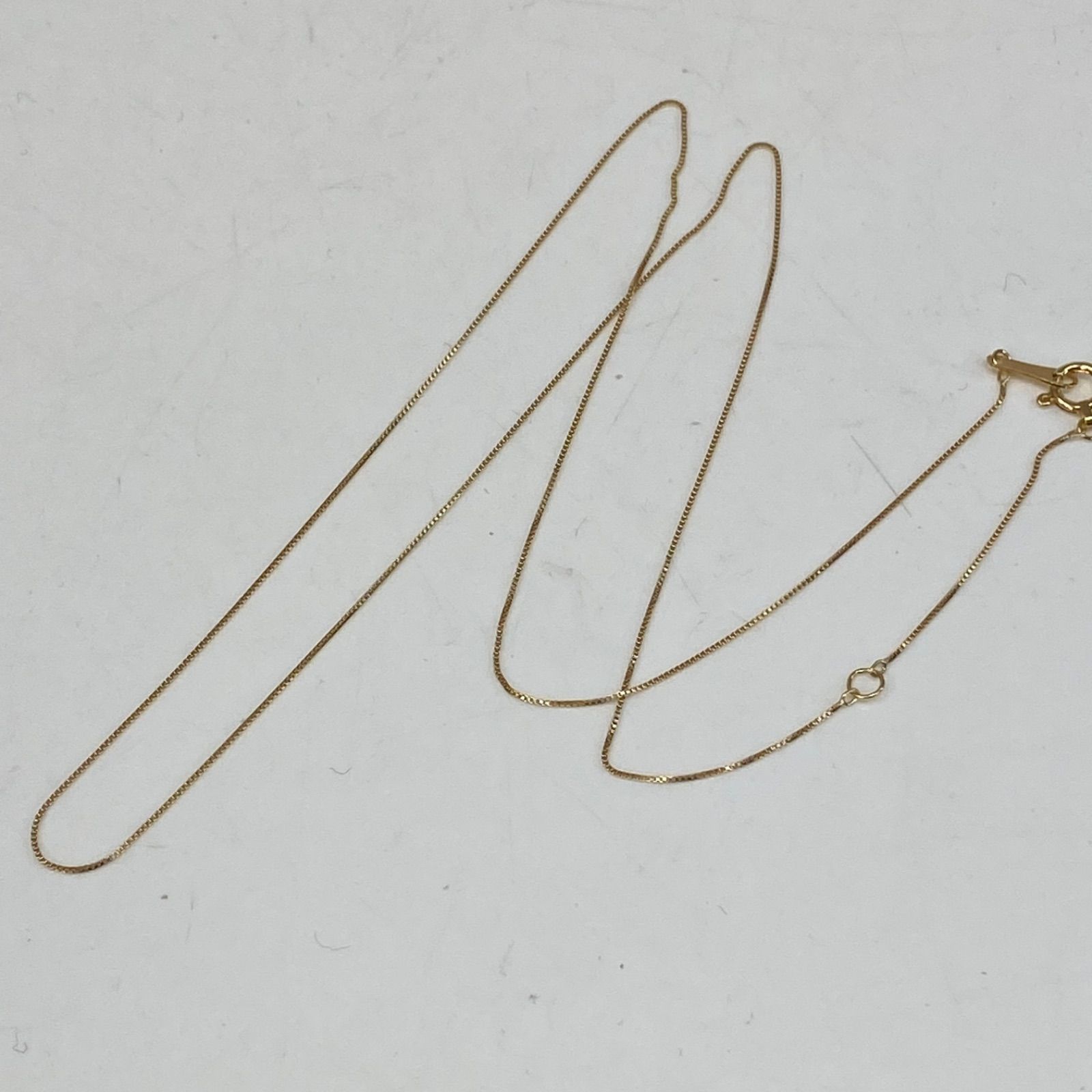 K18YG AU750 18金 ベネチア セミロングネックレス 0.45mm幅 45cm