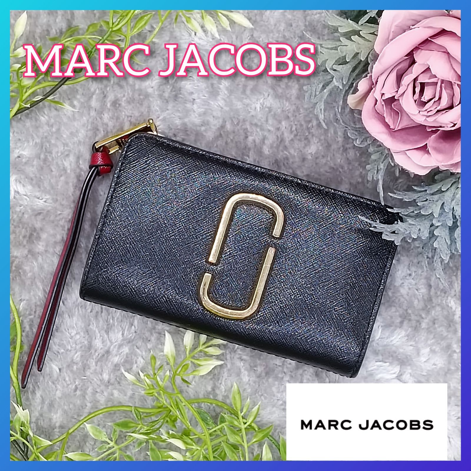 MARC JACOBS マークジェイコブス 折り財布 ブラック サフィアーノ