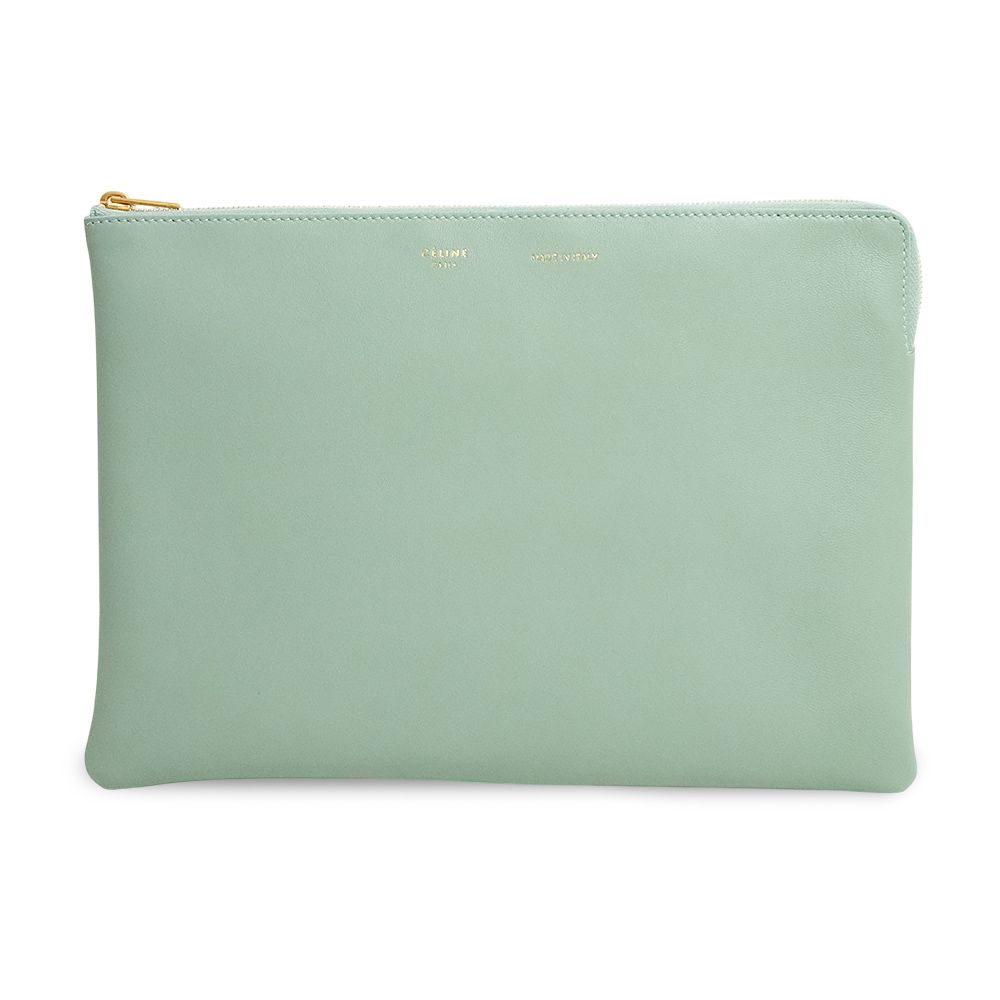 セリーヌ ソロ クラッチポーチ クラッチバッグ ラムスキン レザー celedon セラドン ダークミントグリーン ゴールド金具 104003A9Q CELINE