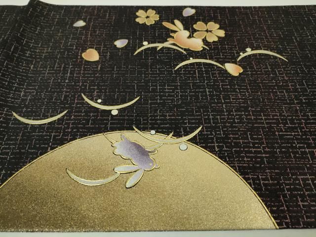 平和屋本店□極上 金彩友禅 卓越技能者・名工・和田光正 太鼓柄袋帯 月