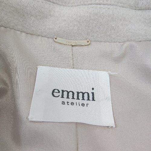 ◇ emmi atelier エミ アトリエ くすみカラー ウール100％ 長袖 コート サイズ0 ベージュ レディース E  【1404240028227】