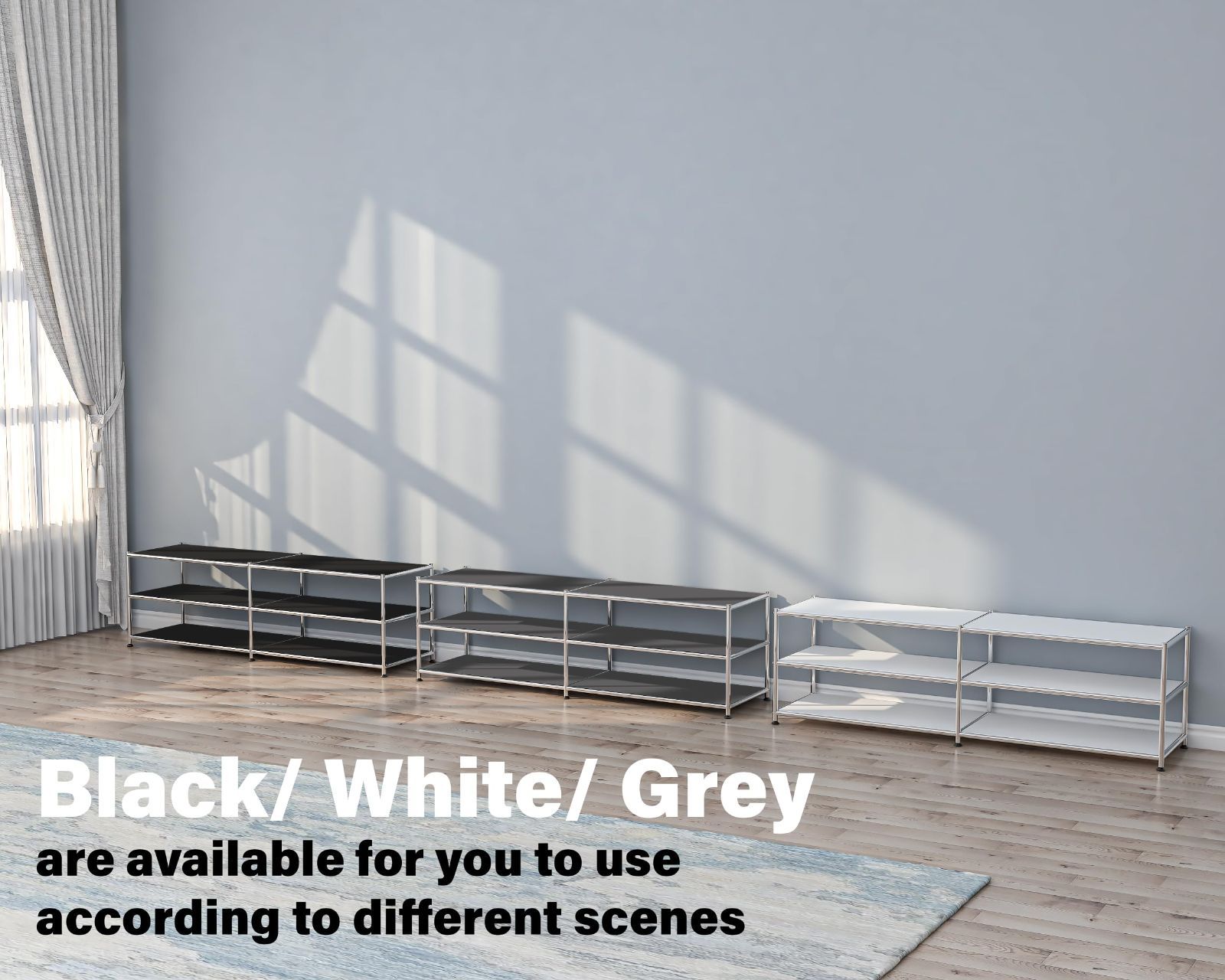 幅152cm×奥行40cm 3段シェルフ