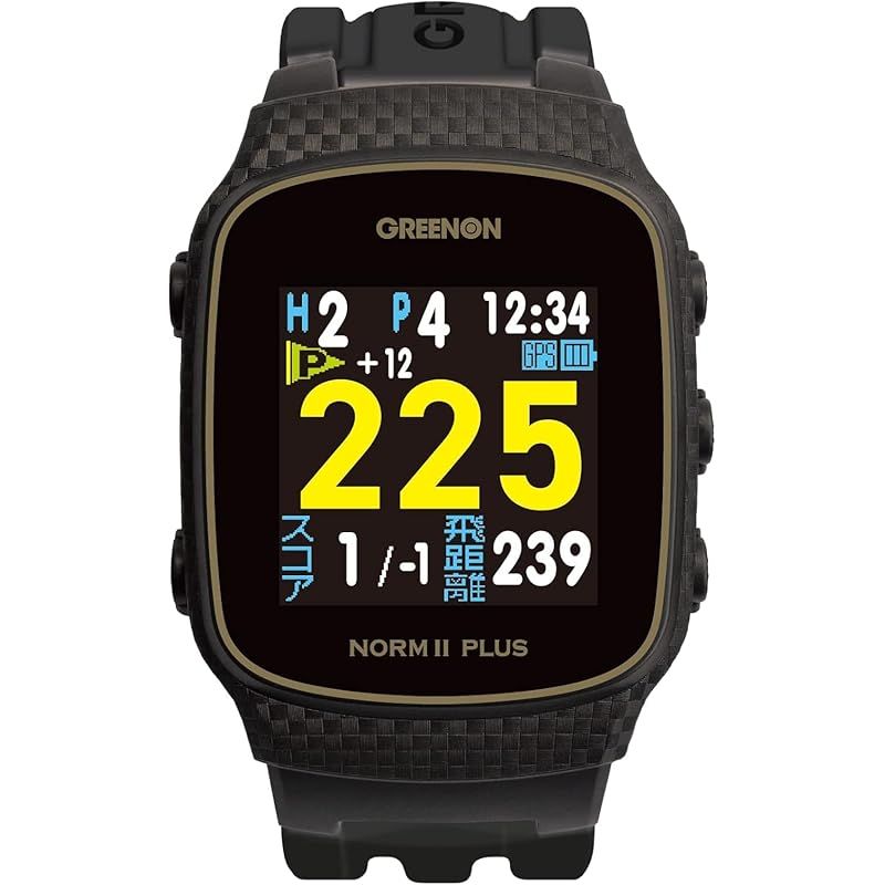 GreenOn グリーンオン ザ ゴルフウォッチ ノルム プラス みちびきL１S対応 カラー液晶 THE GOLF WATCH NORM Plus II ブラック