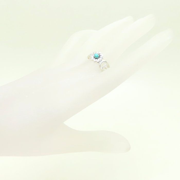 GUCCI グッチ ダブル G フラワー リング 指輪 ターコイズ ブルー