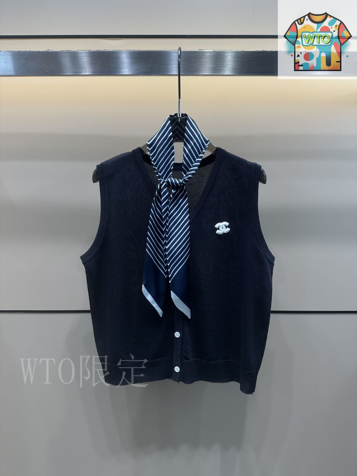 今日特価】Chanel シャネル アイスシルクニットベスト＋スカーフ