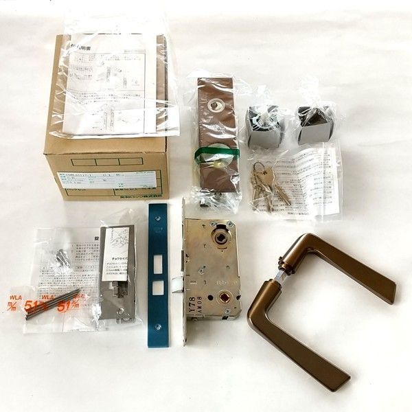 美和ロック U9WLA5117-1 木製ドア用レバーハンドル錠 シリンダー|サムターン バックセット51mm 扉厚42～49mm ステンレスセラミックブロンズ CB ELA17長座