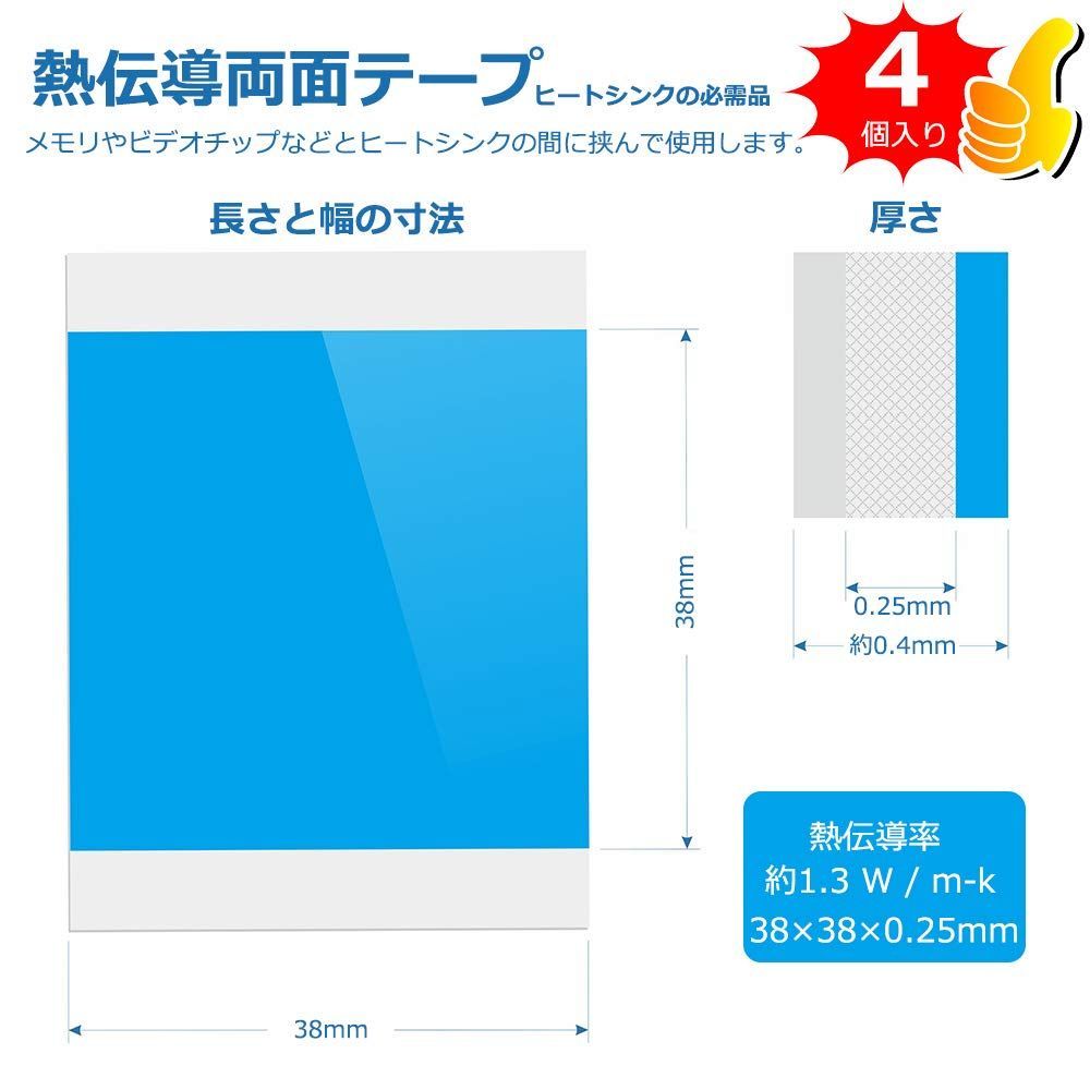 数量限定】熱暴走対策 冷却ラジエーターフィンCPU ICチップ 導熱接着