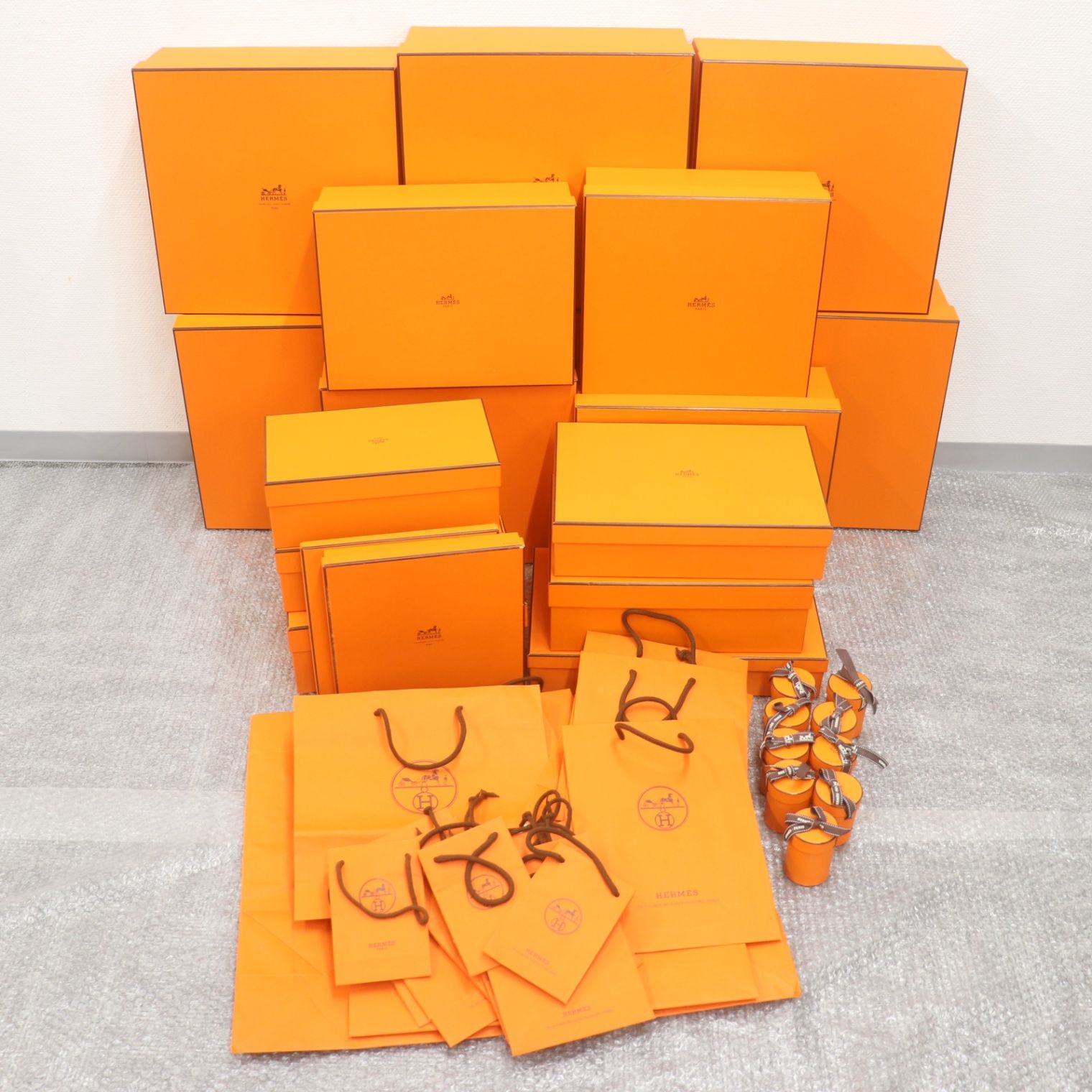 ITBG273M5P0G HERMES エルメス BOX ショッパー 純正 紙袋 オレンジ 空き箱 ブランド箱 ショッパー21枚 箱27個