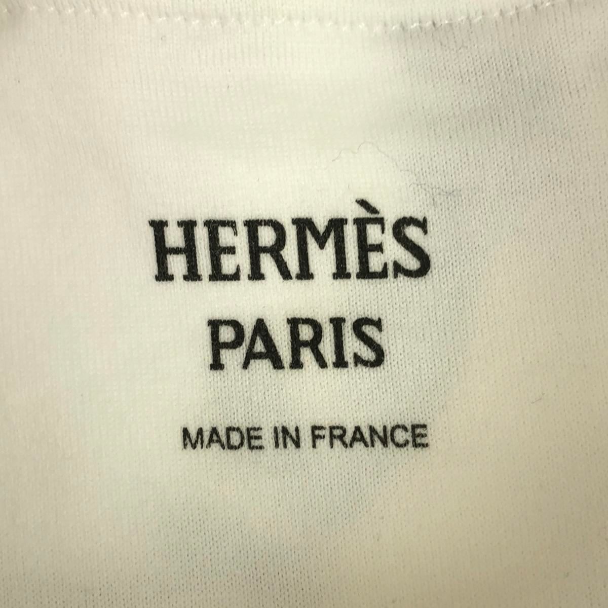 HERMES - HERMES エルメス 23SS カルトゥッシュ モックネックTシャツ 3E4621DL ホワイト 34 HERMES エルメス 23SS カルトゥッシュ モックネックTシャツ 3E4621DL