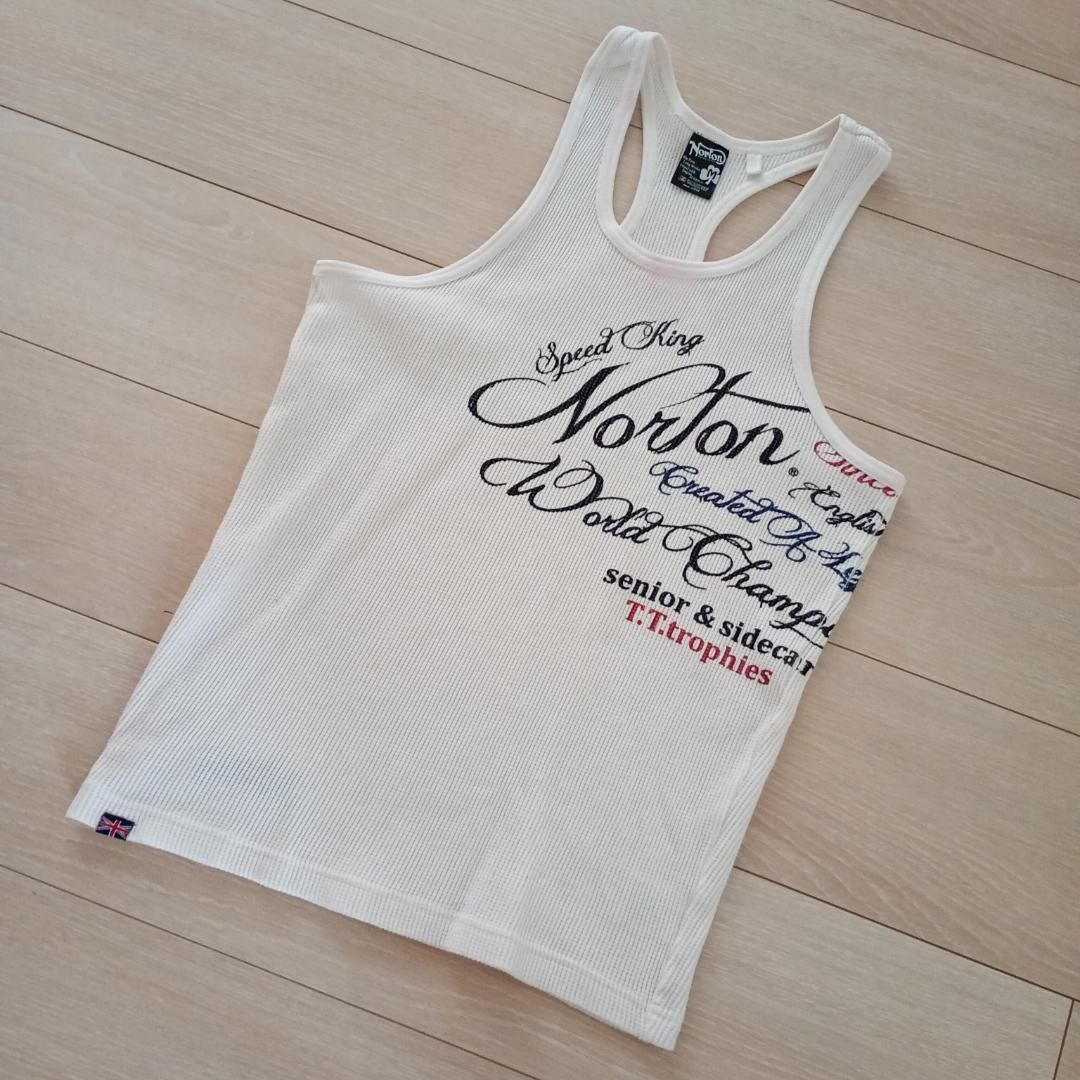 90s ヴィンテージNorton バイクタンクトップ 旧車 レース 英国車