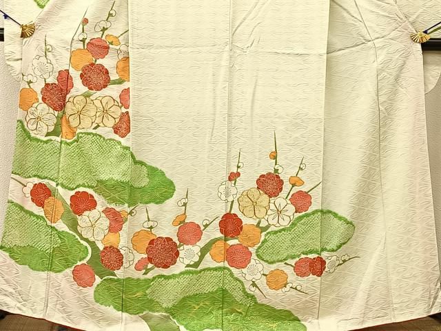 平和屋着物○豪華振袖 刺繍 舞花文 暈し染め 金糸 正絹 逸品 AAAY0310zg