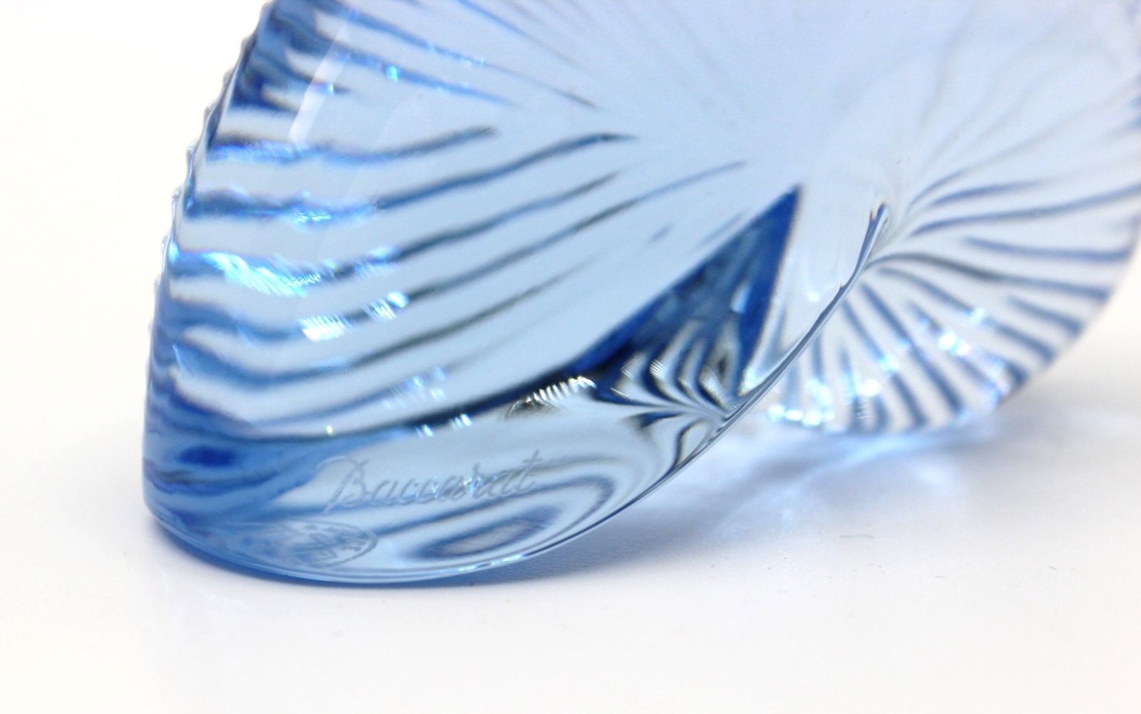 バカラ アンモナイト ペーパーウェイト クリスタル ブルー 青 オブジェ