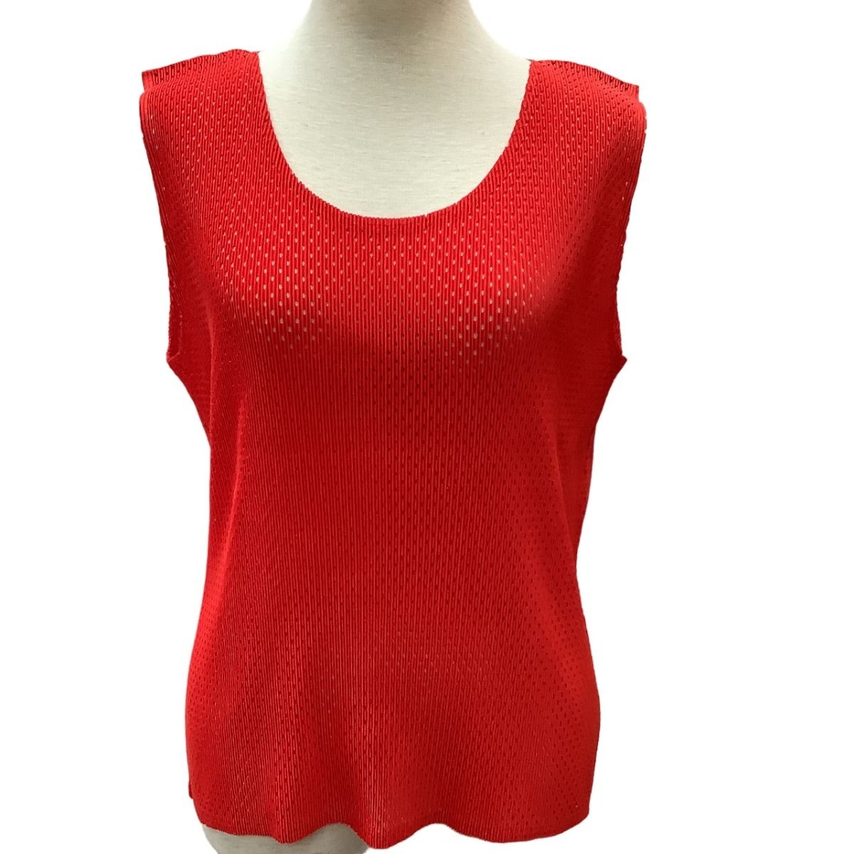♪♪ISSEY MIYAKE イッセイミヤケ PLEATS PLEASE カットソー メッシュ SIZE 3 PP21-FK322 レッド