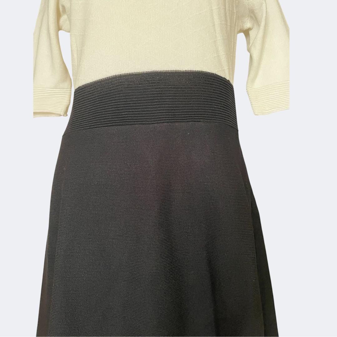 ◆Gabby Skyeギャビースカイ お洒落なモノトーン秋冬ニットフ ワンピース XL NICORILABO_COM