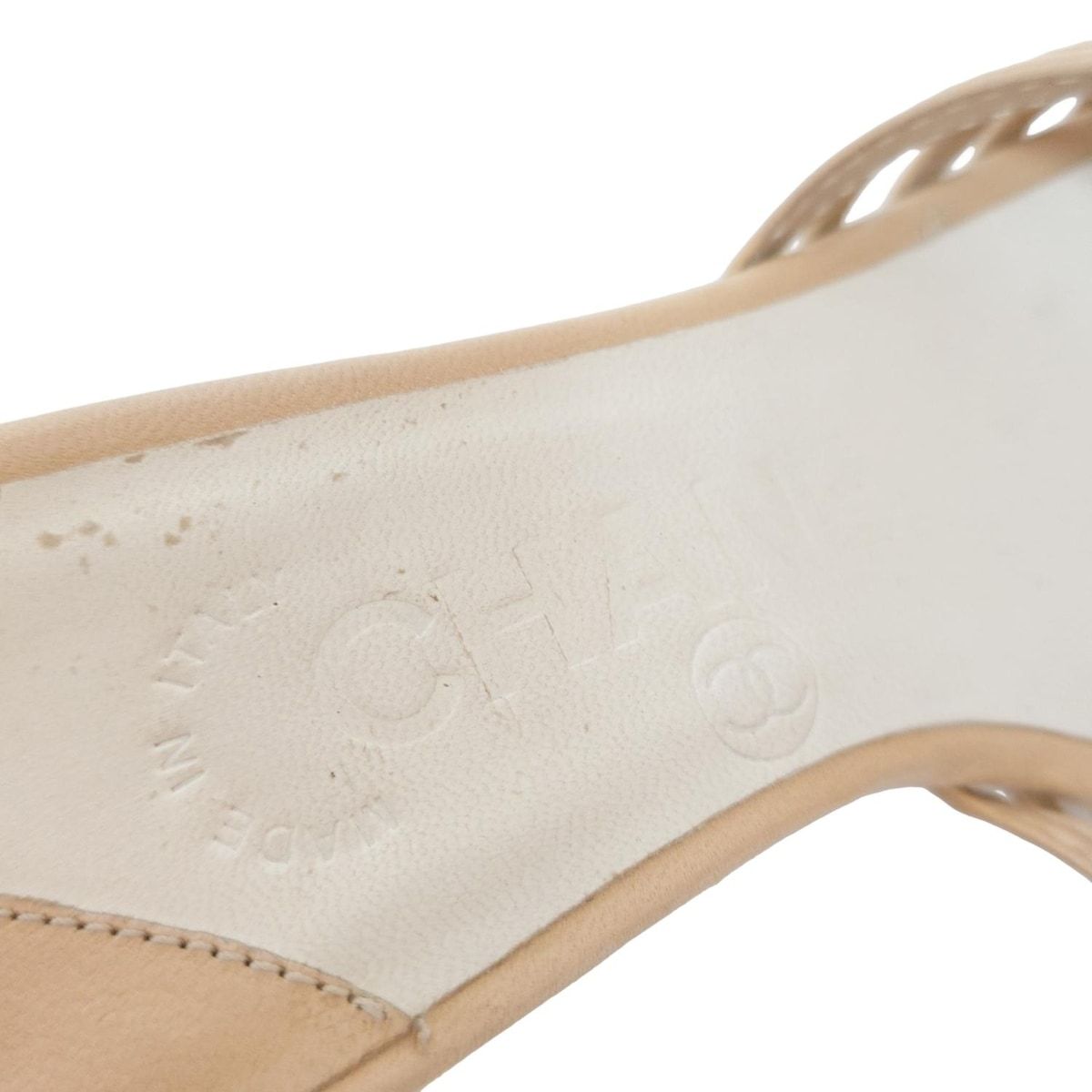 CHANEL(シャネル) ミュール 34 レディース - ベージュ×白