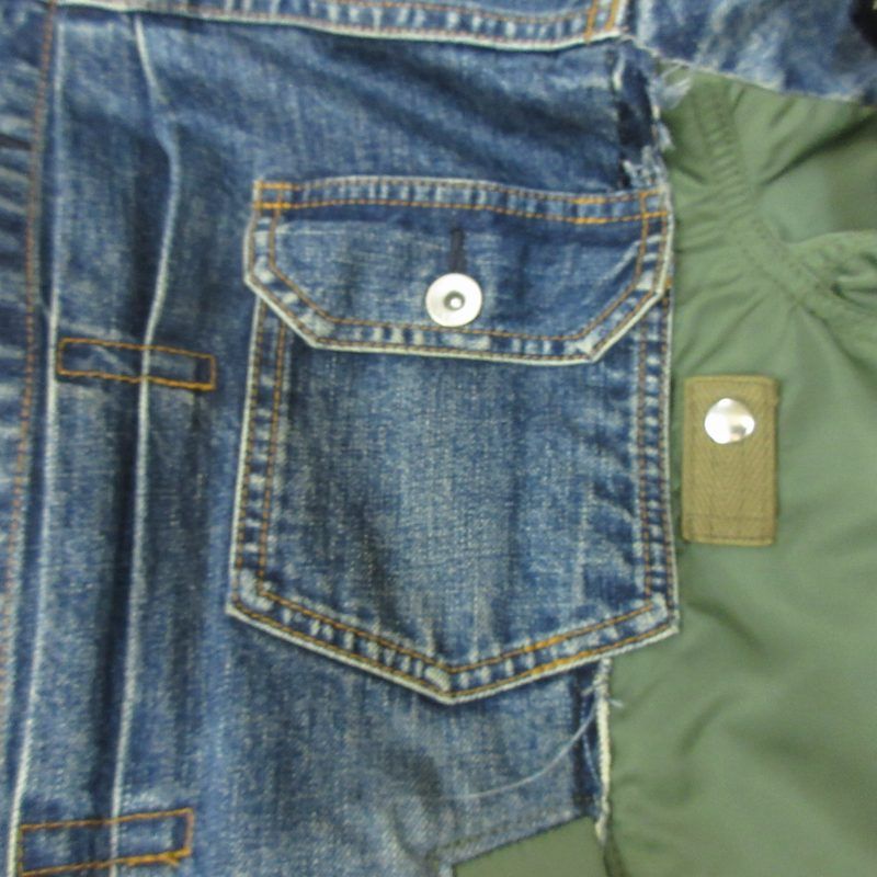 sacai (サカイ)19AW Denim Jacket ブルー×カーキ 楽天市場】sacai / サカイ | Denim x Nylon Twill Jacket MA-1