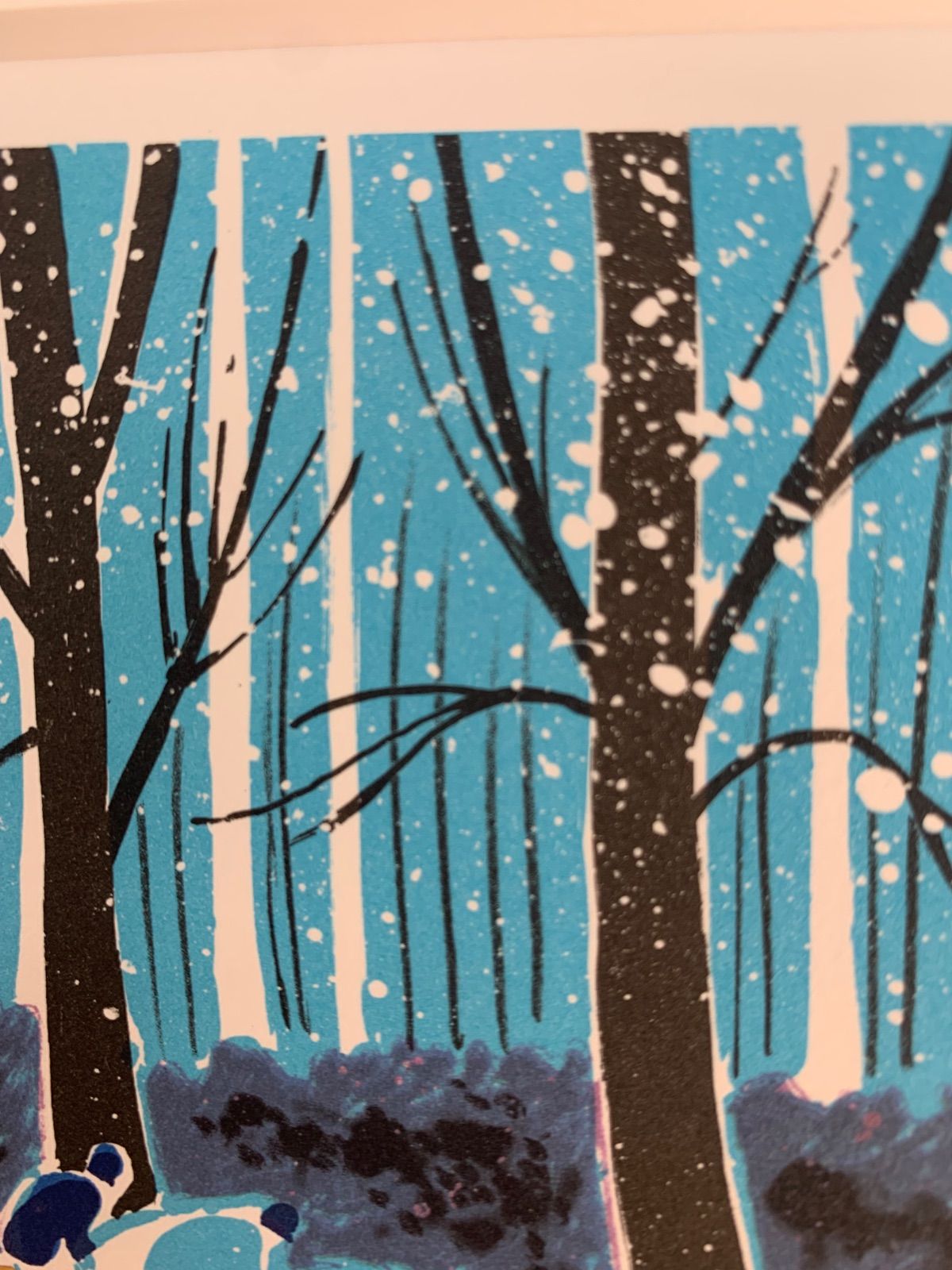 セルジュ・ラシス「雪景色の中の白馬」リトグラフ 箔押し 作家