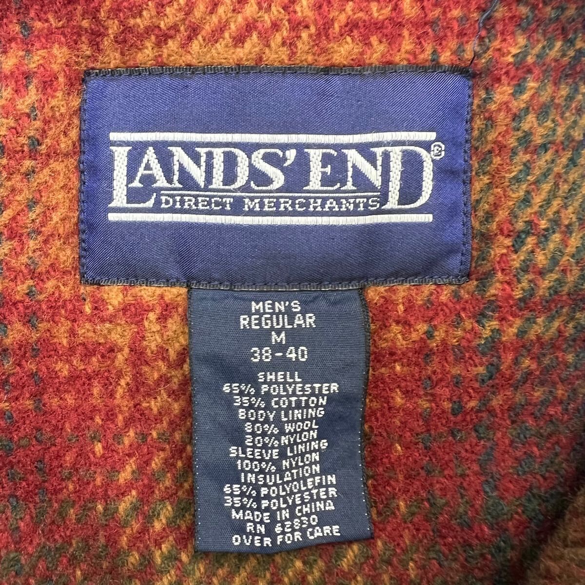 90s ☆ LANDS END ランズエンド 中綿 グリーン ジャケット アウトドア