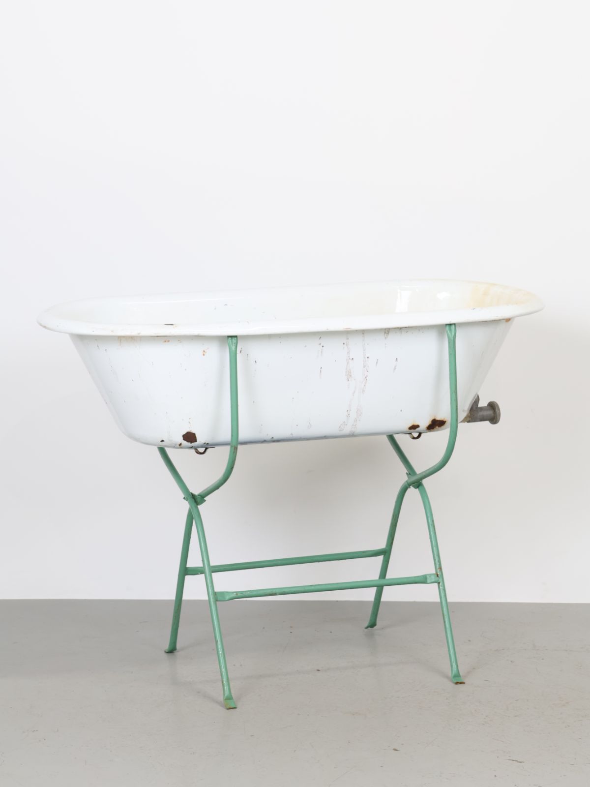 1940-50年代 ヴィンテージ メタル ウォッシュタブ スタンドベース付き