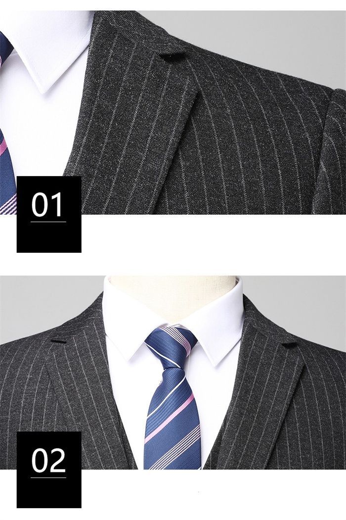 3点セットストライプ メンズ スーツセット セットアップ 細身 紳士服