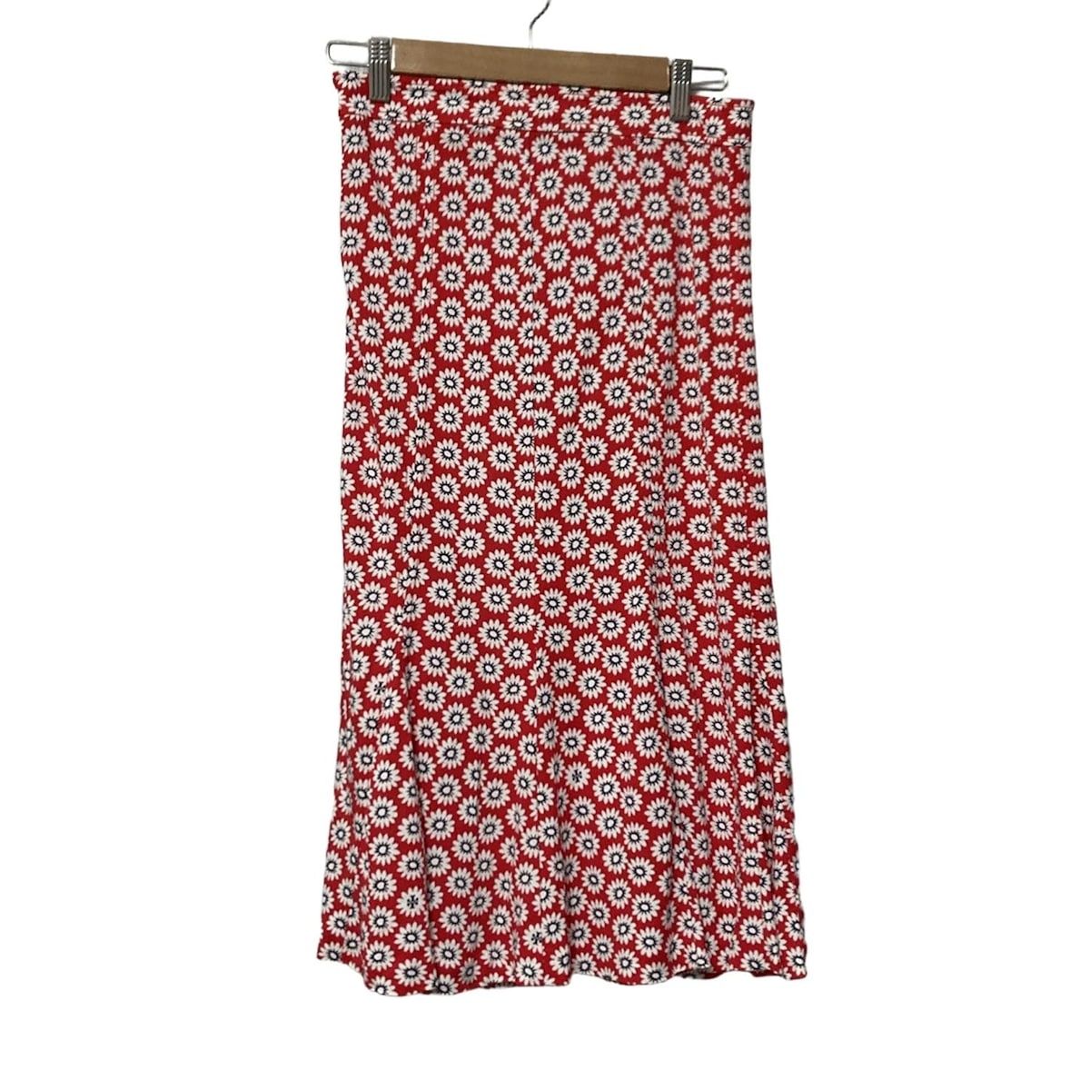 TORY BURCH トリーバーチ ロングスカート サイズXS レディース - レッド×白×黒 花柄|フリル