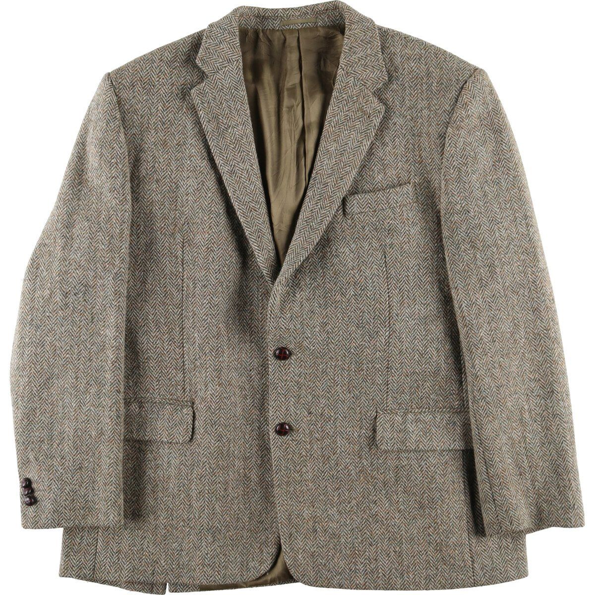 古着 ハリスツイード Harris Tweed へリンボーン ウールテーラードジャケット メンズXL相当/eaa505698