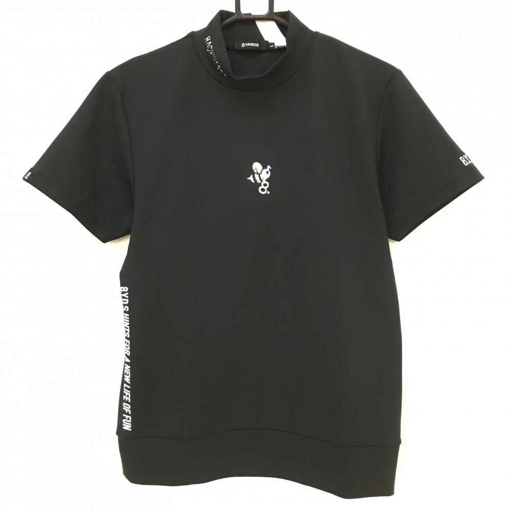 超美品】ハチヤーズ 半袖ハイネックシャツ 黒×シルバー 超美品】ハチヤーズ 半袖ハイネックシャツ 黒×シルバー