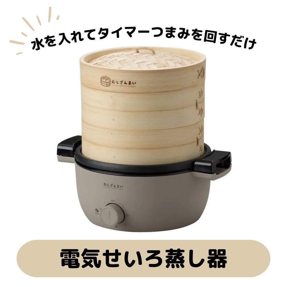 アピックス 電気せいろ蒸し器 むしざんまい AMZ-450 GY