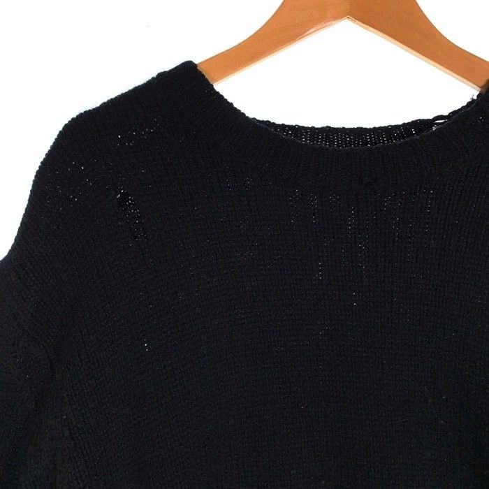 UNUSED アンユーズド 3g crew neck damage knit ダメージ加工 ウール