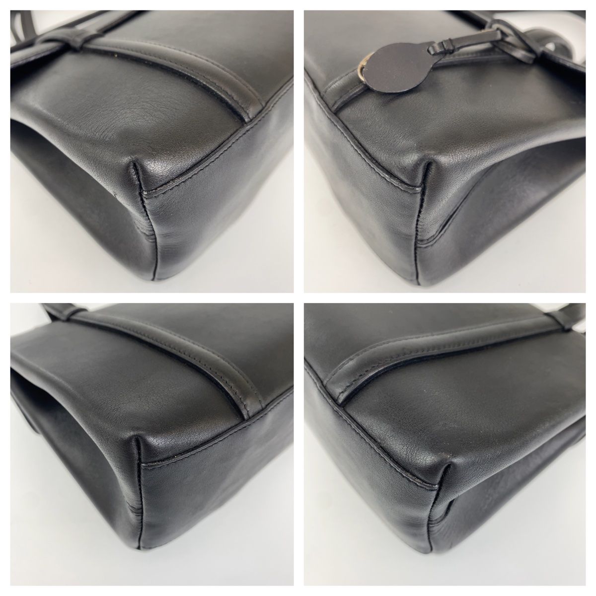 美品 CARTIER カルティエ カボション ブラック 黒 シルバー金具 レザー