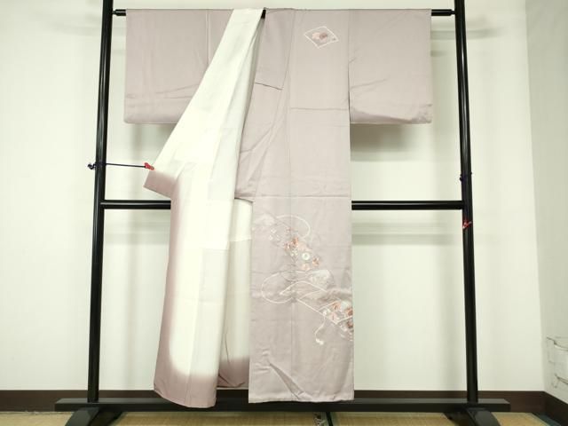 平和屋着物□訪問着 刺繍 吉祥花文 正絹 逸品 AAAJ2874Abw