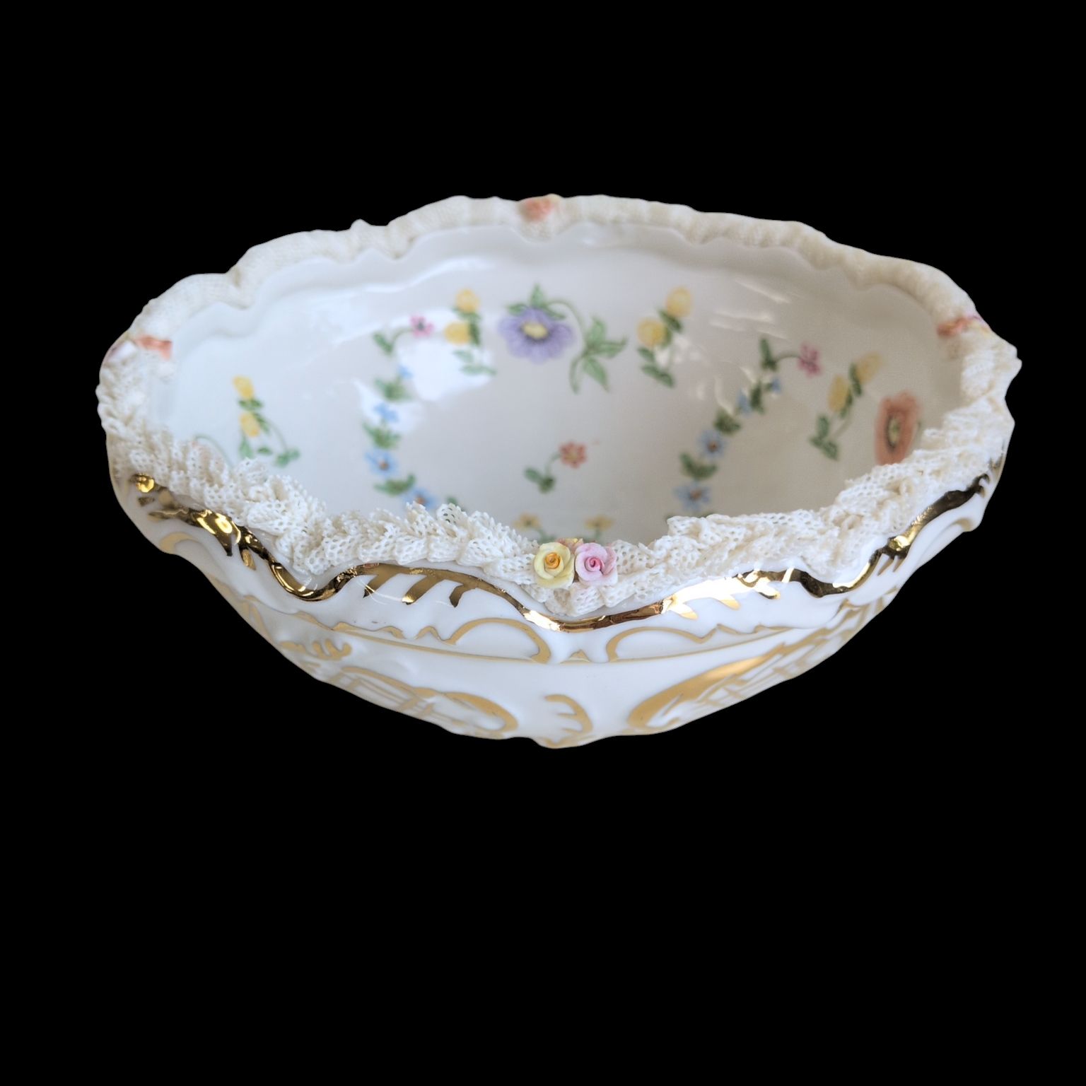 Irish Dresden Ireland 白鳥 レース ピンク 置物