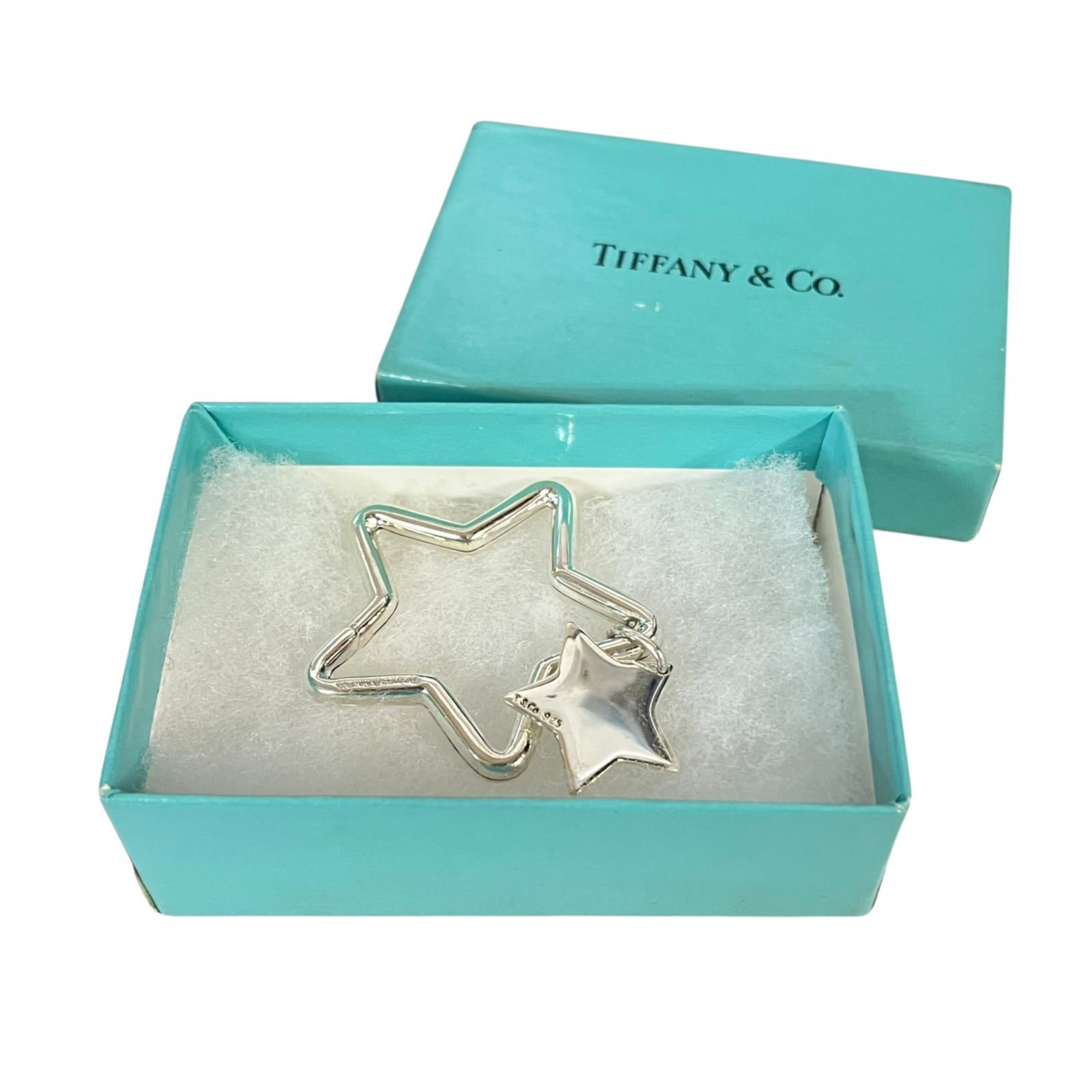 送料無料 百貨店 管31188】希少☆TIFFANY&Co. ティファニー スター 星 キーリング 小物