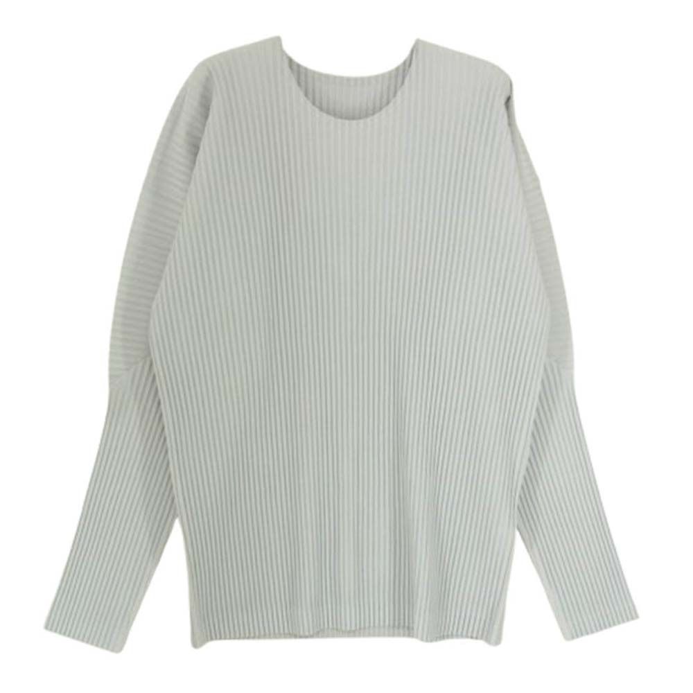 HOMME PLISSE ISSEY MIYAKE オム プリッセ イッセイミヤケ HP55JK421 BASICS ラウンドネック プリーツ カットソー グレー系 4