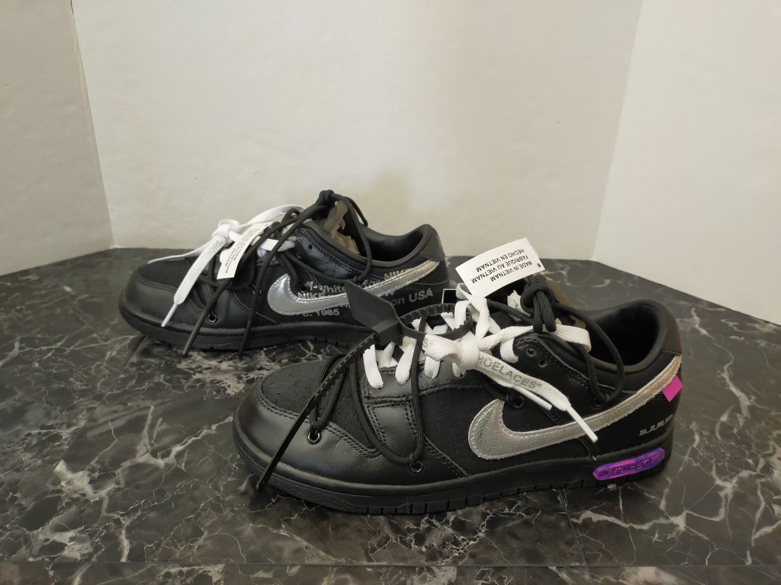 新品未使用26.5㎝ オフホワイト×ダンクロー1of50 ブラック50 NIKE 77.Off-White × Nike Dunk Low 1 OF 50 