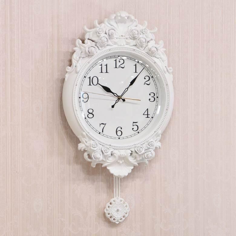 壁掛け 時計 ウォールクロック ホワイト 振り子 ヴィンテージ アンティーク 壁掛け 時計 ウォールクロック ホワイト 振り子 ヴィンテージ