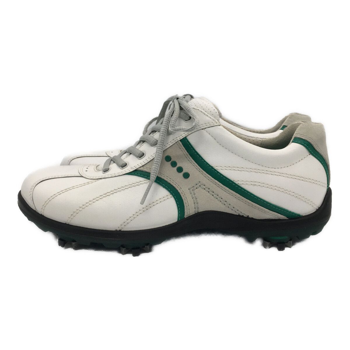 【新品、未使用】ECCO エコー　ゴルフシューズ 41 ホワイト26.0㌢ 中古 エコー ecco ゴルフシューズ 41 25.5cm ホワイト グリーン