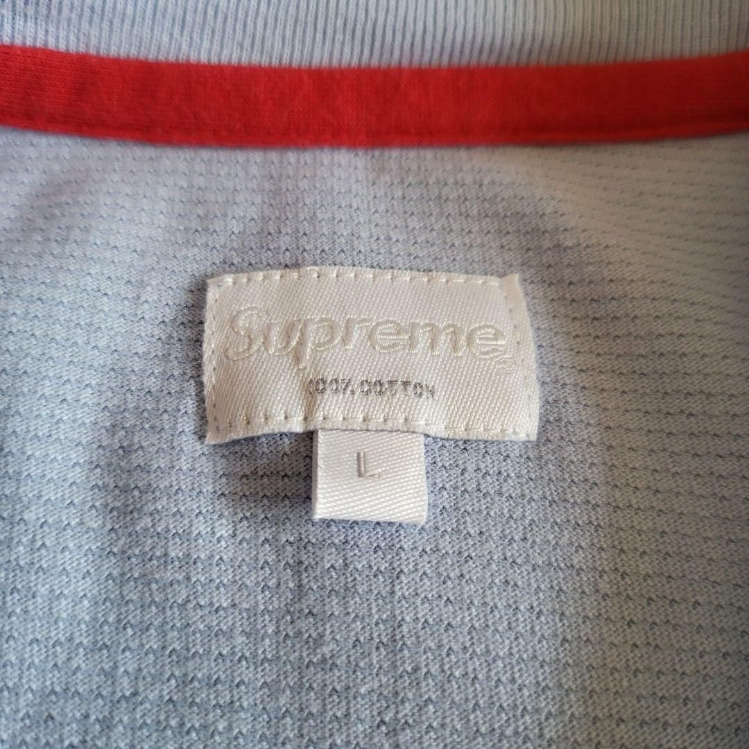  11700 Supreme L 半袖Tシャツ 水色 ボーダーライン シャツ アメリカンフットボール