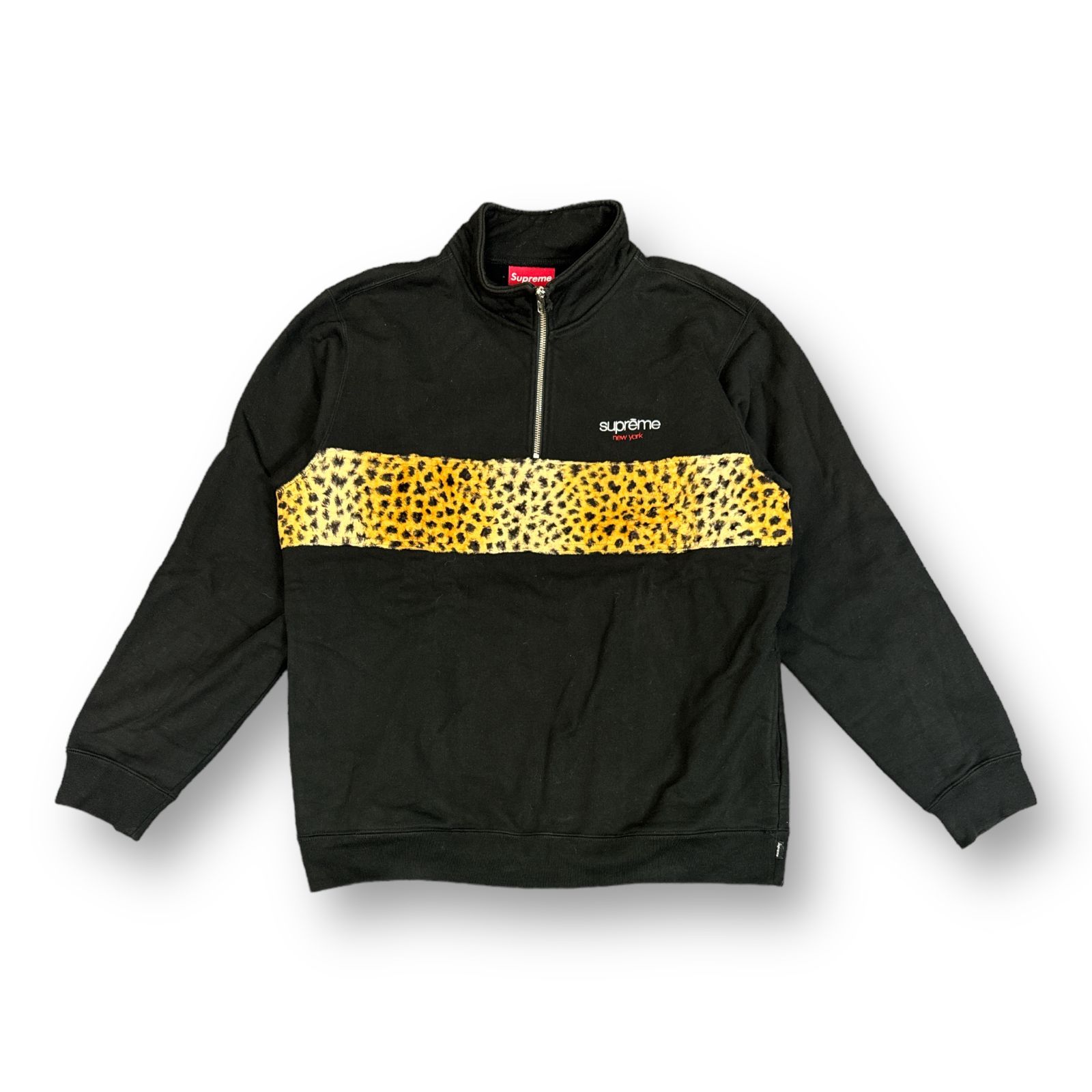 Supreme 18aw レオパード 国内正規 Supreme 18AW Leopard Panel Half Zip Sweatshirt