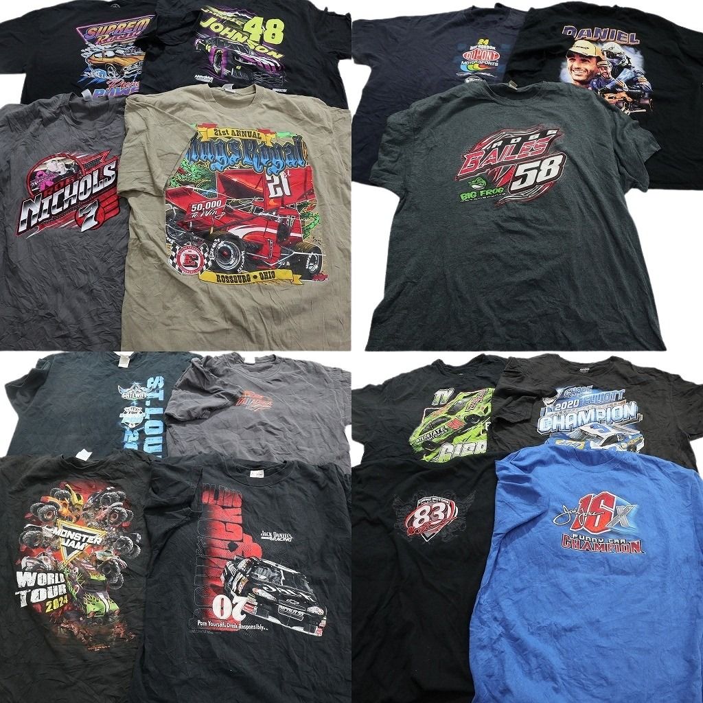 古着卸 レーシング 半袖Tシャツ 15枚セット メンズ 2XL |3XL モンスタージャム ジャックダニエルズ 企業 古着 NA9110