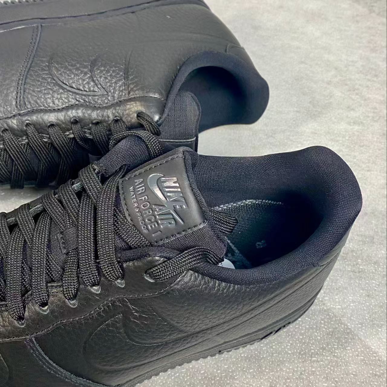 NIKE AIR FORCE 1 LOW WATERPROOF 'BLACK' ナイキ エア フォースワン スニーカー ウォータープルーフ 【MEN'S】 black/black-clear