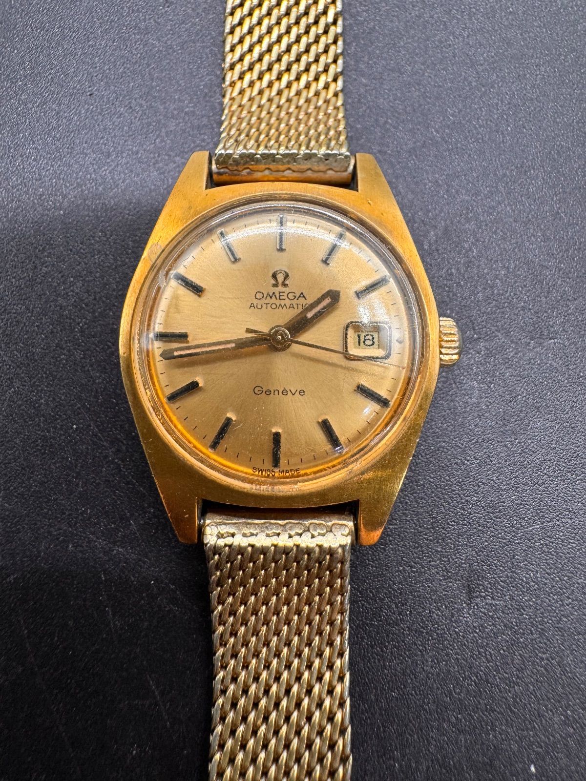 OMEGA オメガ Geneve ジュネーブ オートマチック 566.012 自動巻き レディース 腕時計 ジャンク 1001b